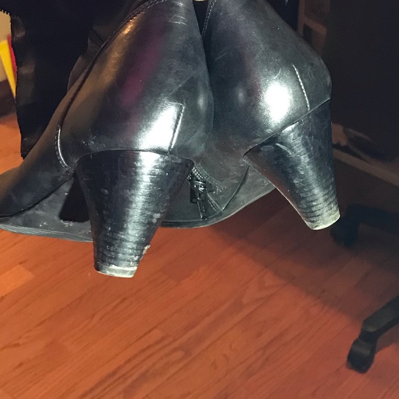 ECCO BLK LEATHER BOOTS US 8-8.5 (UK Sz 39) - Picture 4 of 5